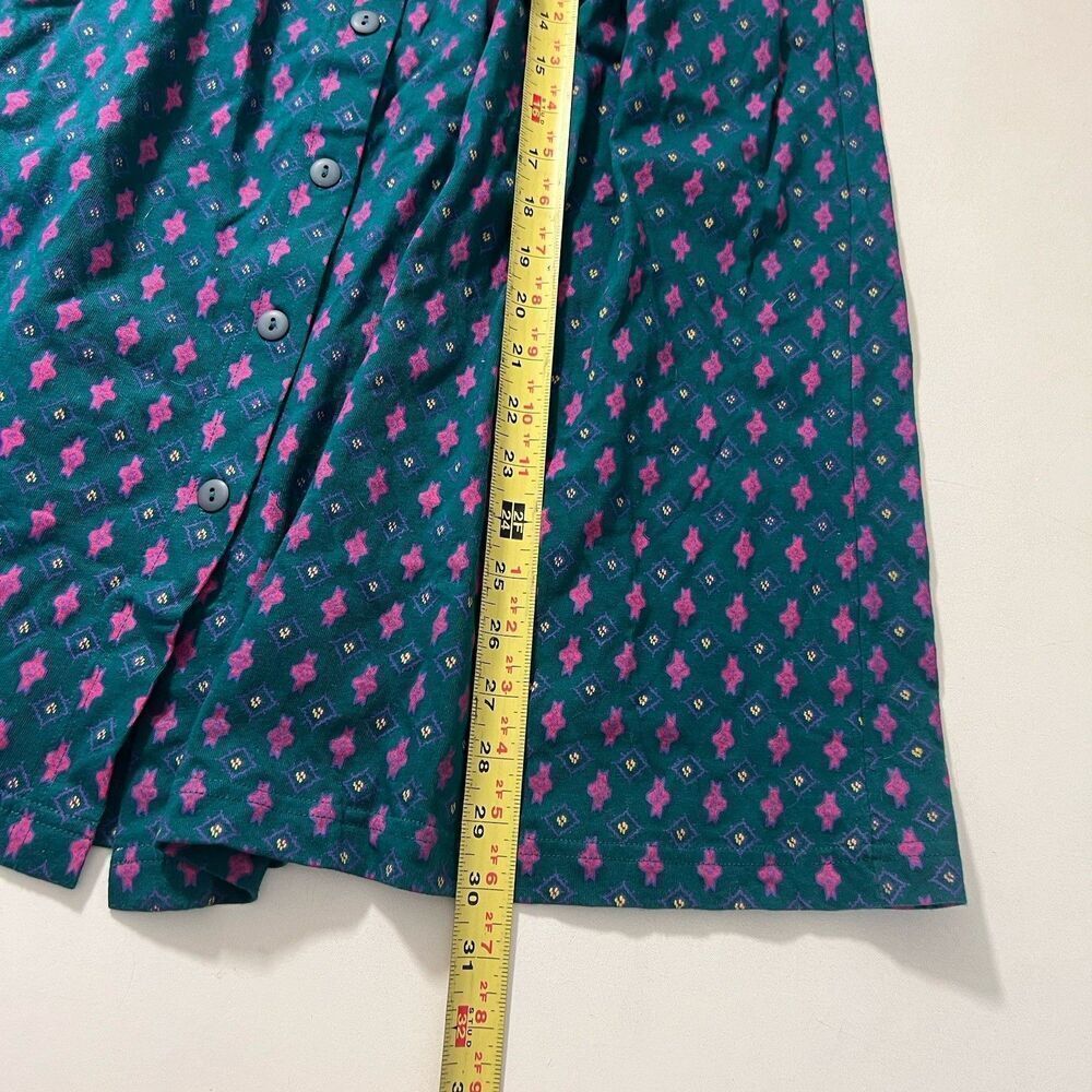 Vintage Izod Cardigan Midi Skirt 2 Piece Set Size S micro floral Cottagecore Pra - Picture 11 of 12